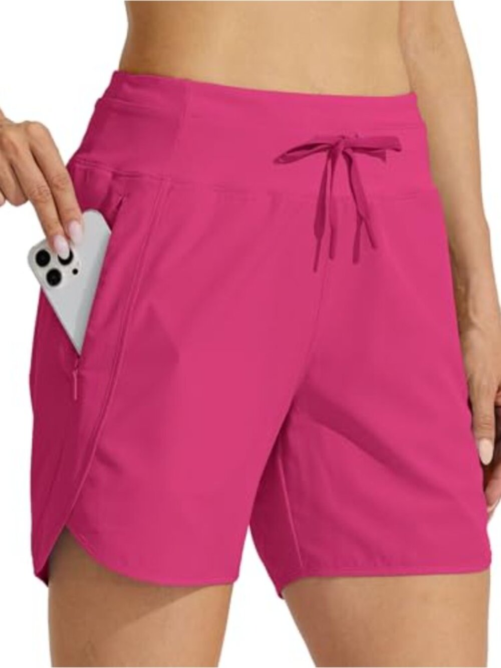 Women's 5" Athletic Running Shorts Quick Dry High Waisted Workout Zipper Pocket